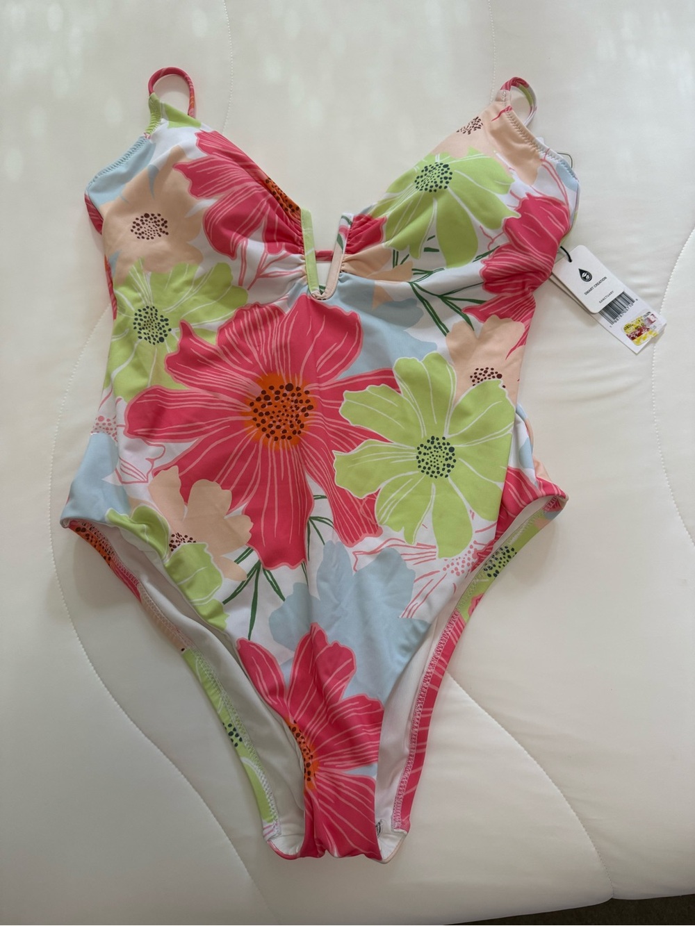 Sanctuary Floral One-Piece Swimsuit — Pink & Green
